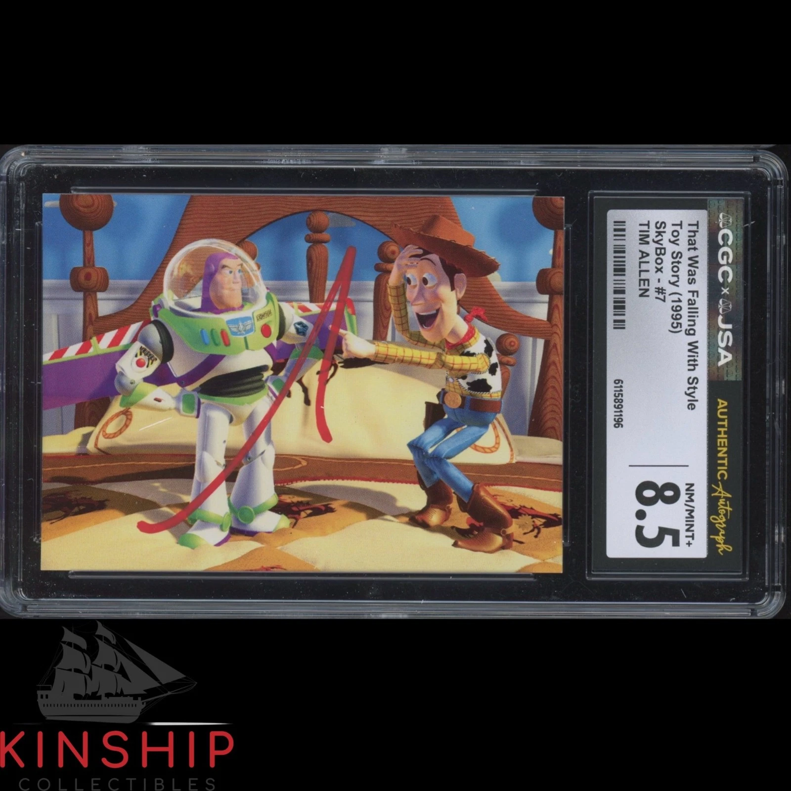 Tim Allen signed 1995 Skybox Toy Story Trading Card JSA CGC Slab Auto C5927