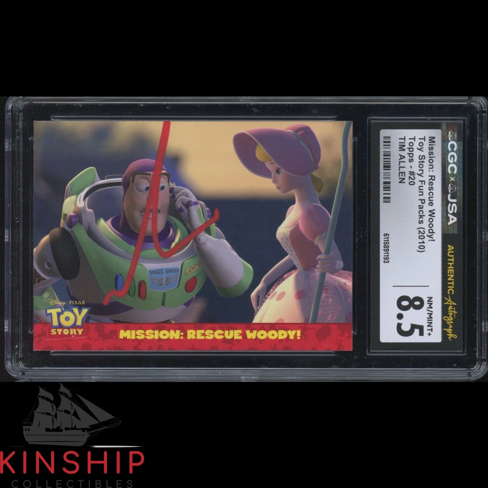 Tim Allen signed 2010 Topps Toy Story Trading Card JSA CGC Slab Auto C5917