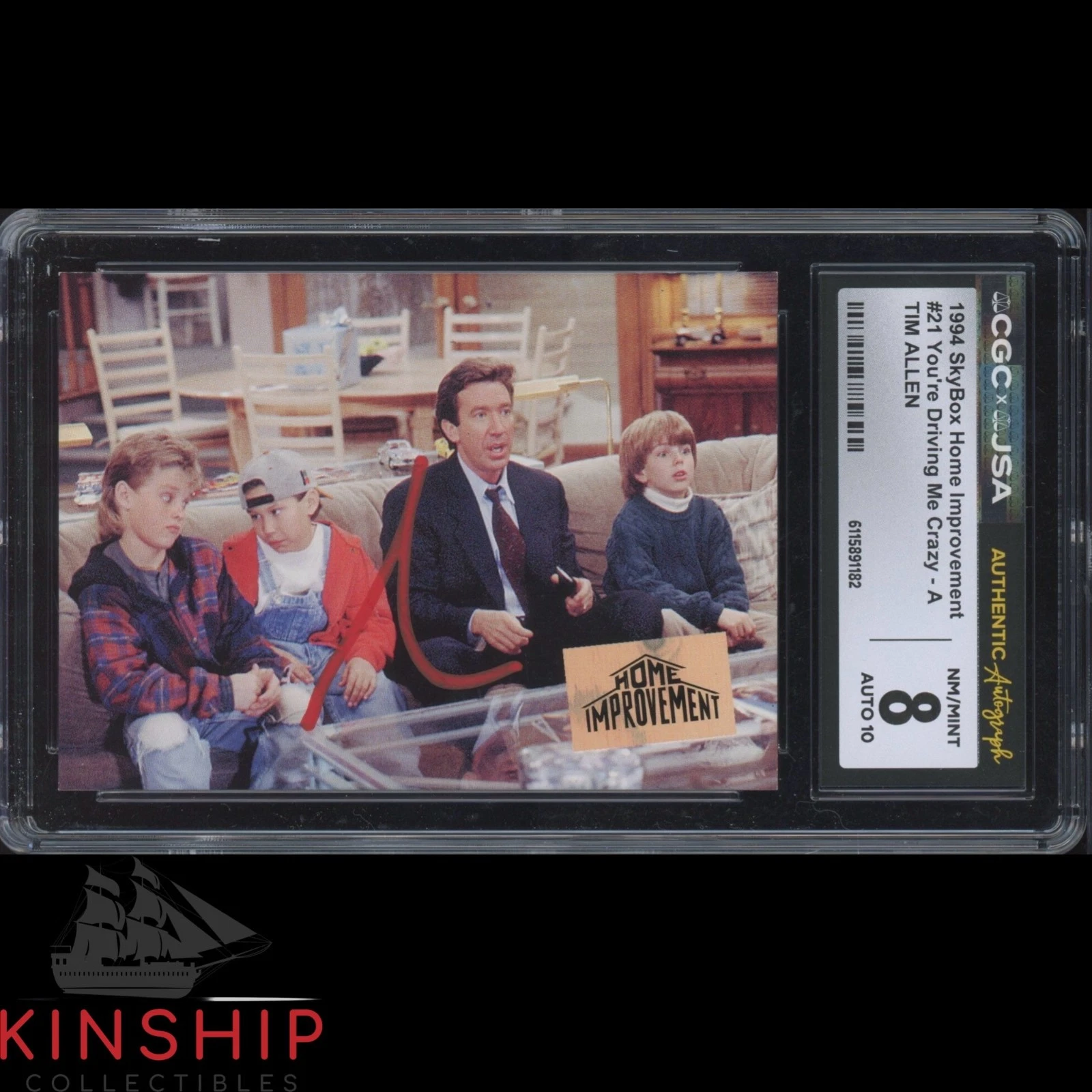 Tim Allen signed 1994 Skybox Home Improvement Card JSA CGC Slab Auto C5922