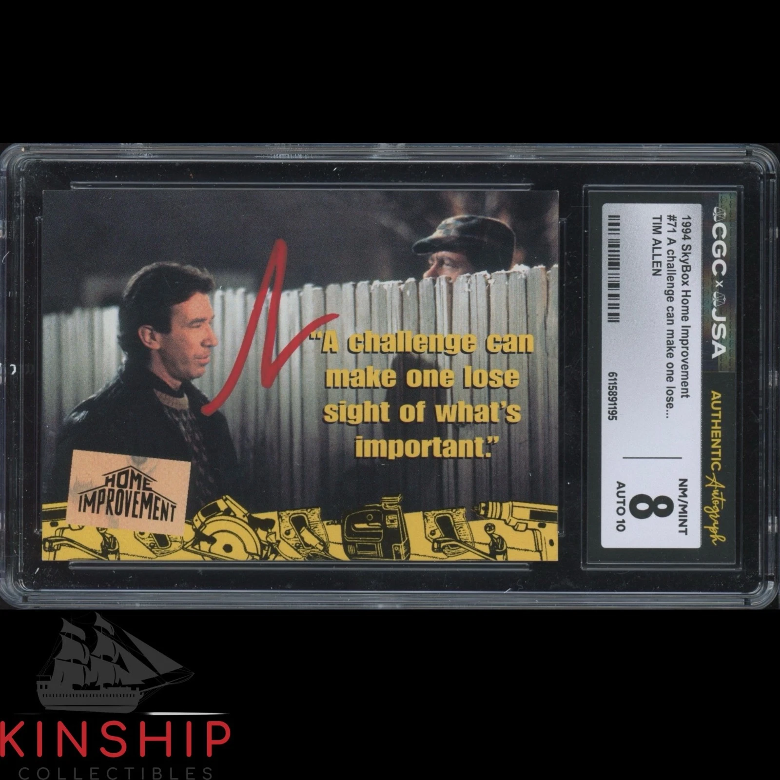 Tim Allen signed 1994 Skybox Home Improvement Card JSA CGC Slab Auto C5928