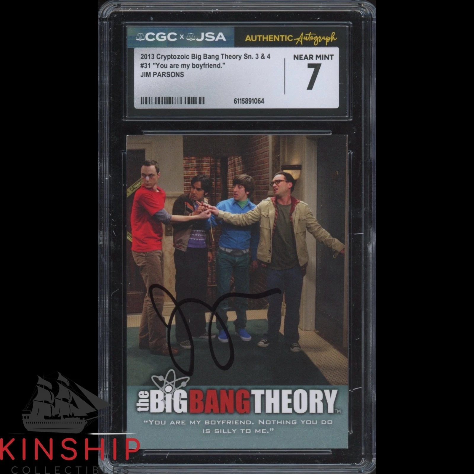 Jim Parsons signed 2013 Cryptozoic Card JSA CGC Slab Big Bang Theory Auto C5933