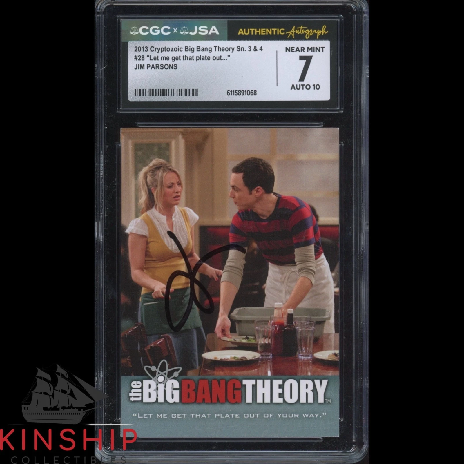 Jim Parsons signed 2013 Cryptozoic Card JSA CGC Slab Big Bang Theory Auto C5929