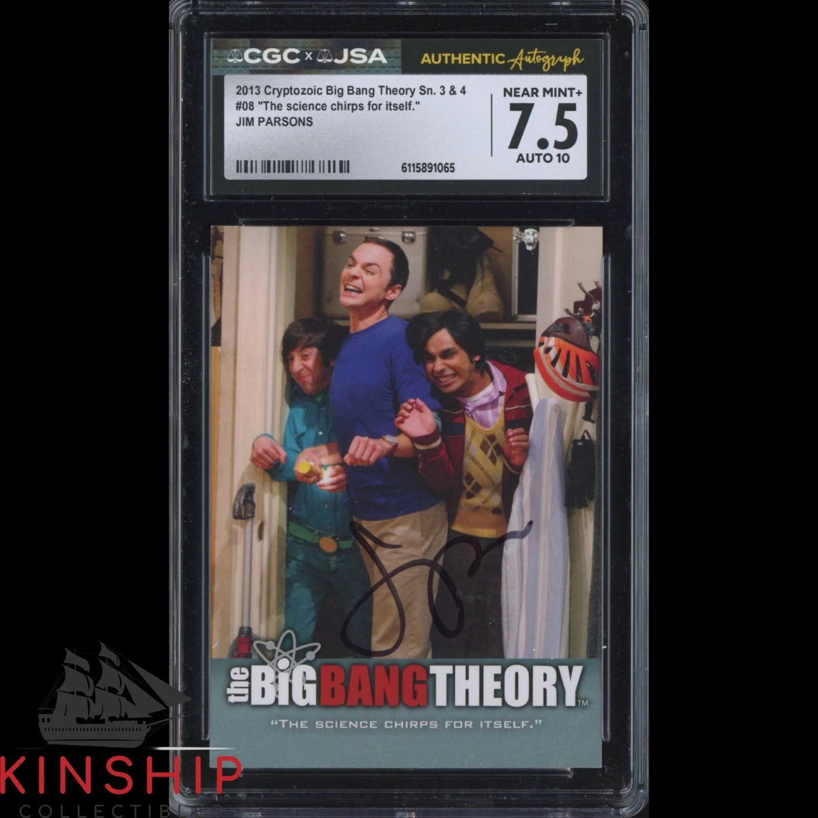 Jim Parsons signed 2013 Cryptozoic Card JSA CGC Slab Big Bang Theory Auto C5937