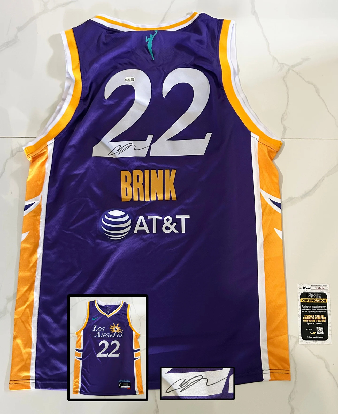 Cameron Brink Signed Jersey Los Angeles Sparks JSA COA