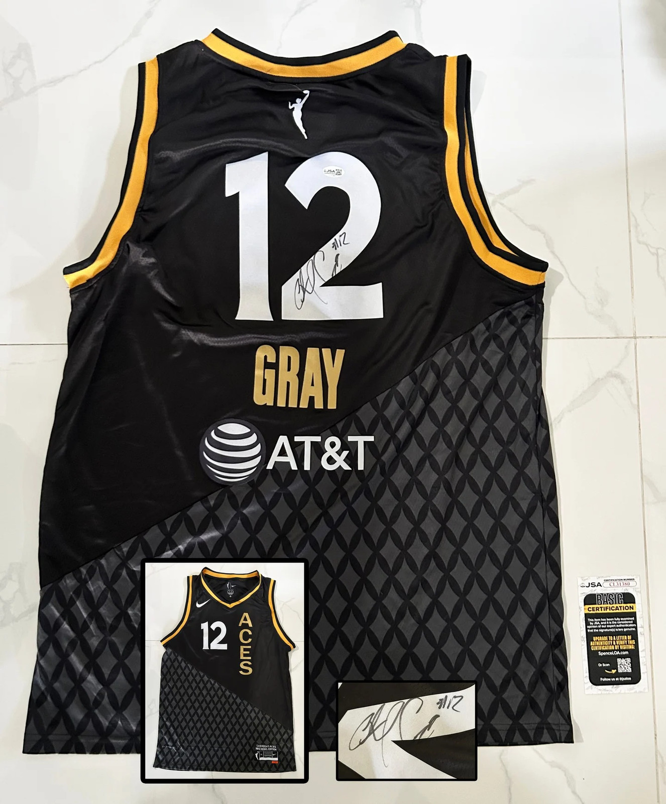 Chelsea Gray Signed Jersey Las Vegas Aces JSA COA