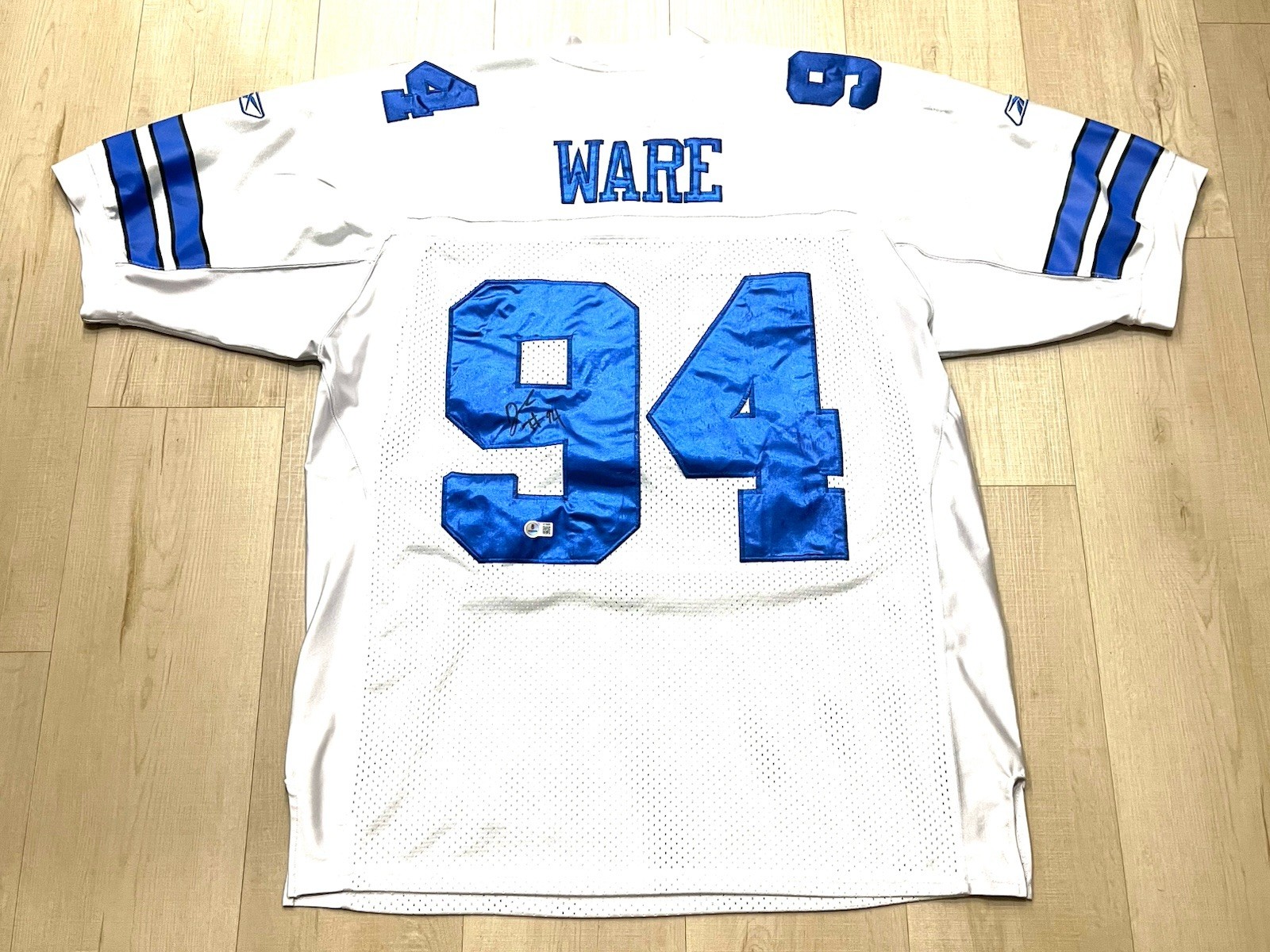 DeMarcus Ware Hand Signed White Dallas Cowboys Pro Style Jersey Beckett Cert