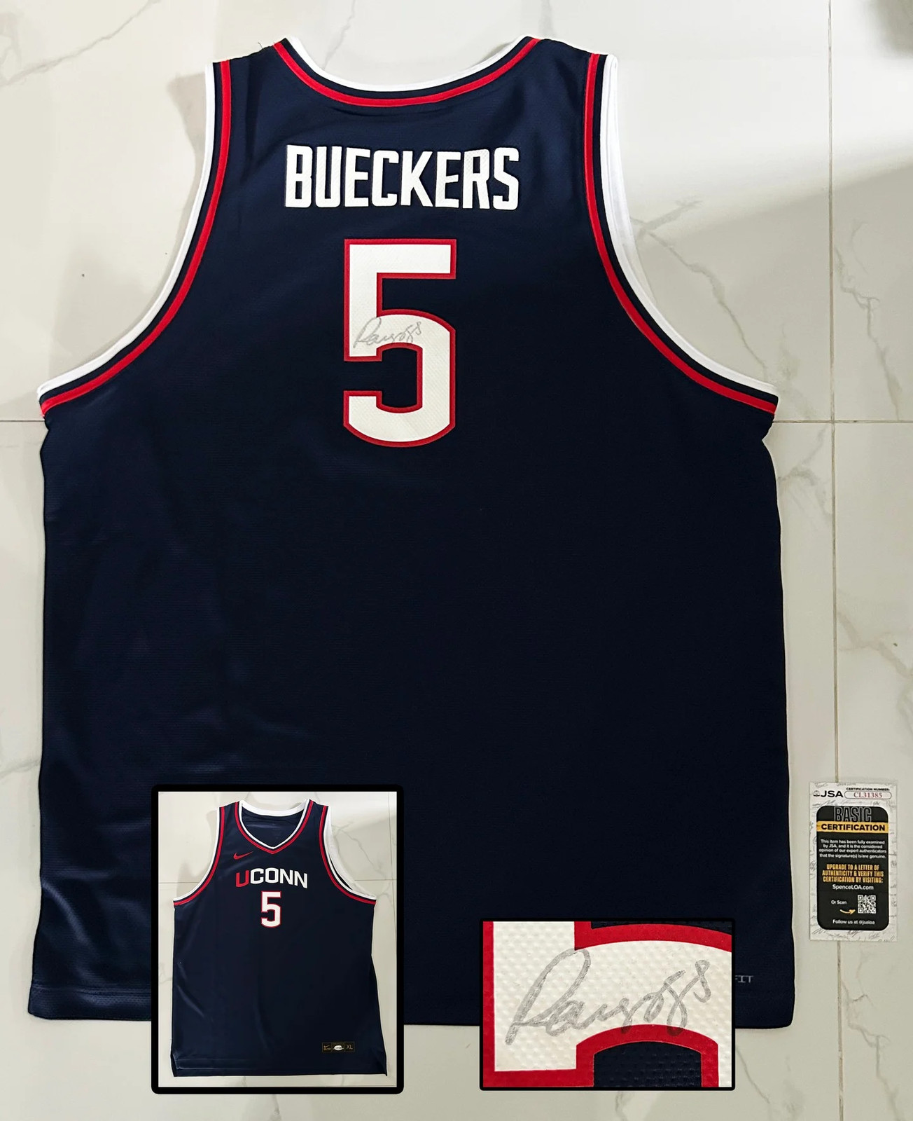Paige Bueckers Signed Authentic Jersey UConn Huskies JSA COA