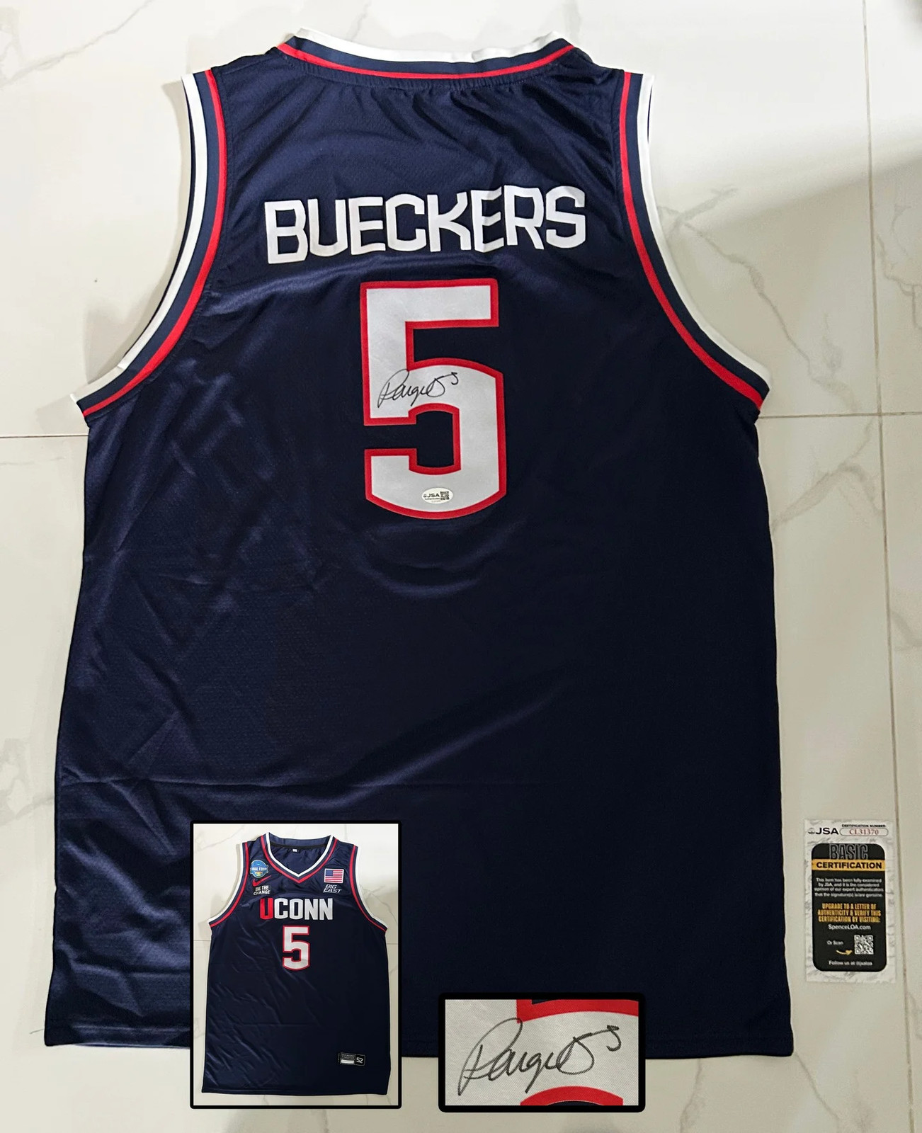 Paige Bueckers Signed Jersey UConn Huskies JSA COA
