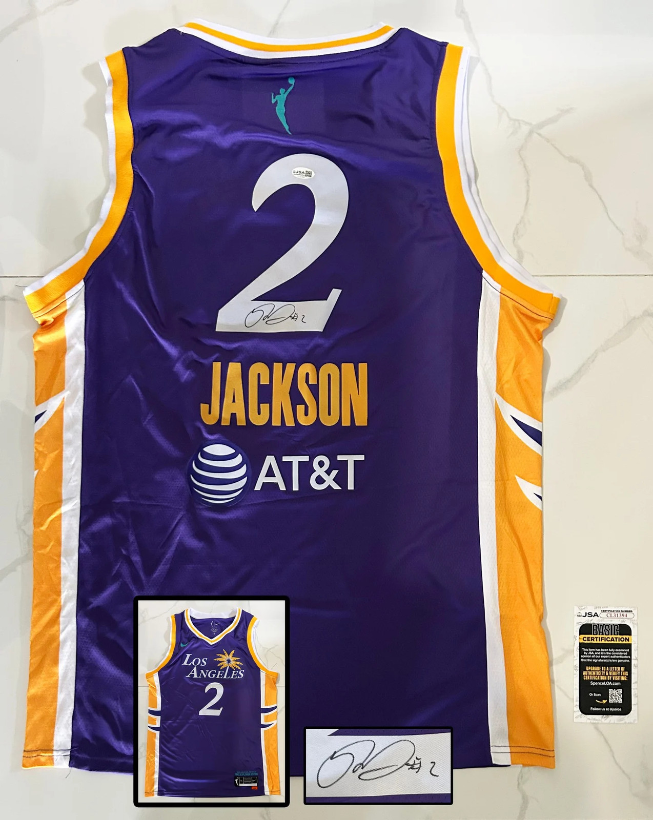 Rickea Jackson Signed Jersey Los Angeles Sparks JSA COA
