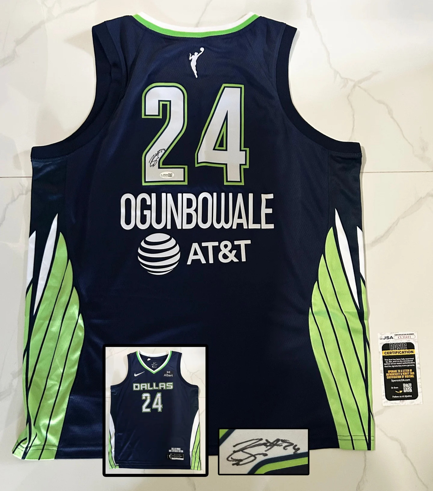 Arike Ogunbowale Signed Jersey Dallas Wings JSA COA