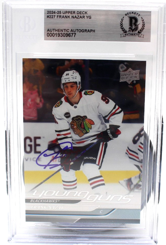 Frank Nazar Signed 2024-25 Upper Deck #227 Young Guns Beckett Slabbed YG RC A