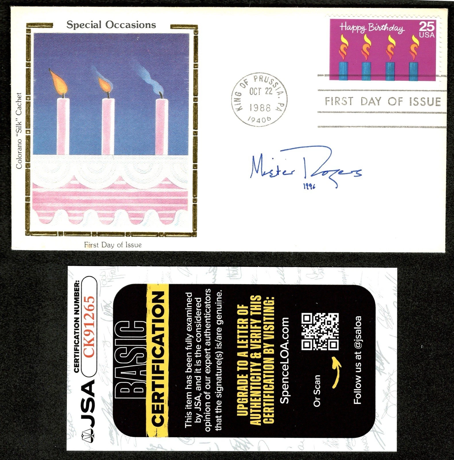 Mister Rogers Signed Autographed First Day Cover JSA Cert Mr Fred Neighborhood