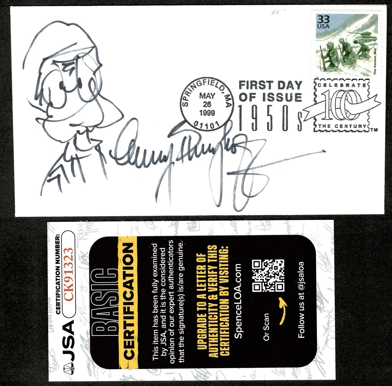 Gary Burghoff Signed Autographed First Day Cover w Radar Sketch JSA Cert MASH
