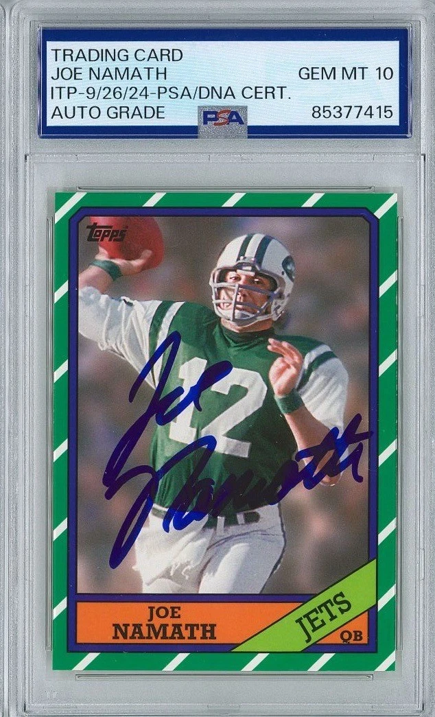 Joe Namath Signed 2013 Topps Archives #140 Card PSA 85377415 GEM MINT 10 AUTO