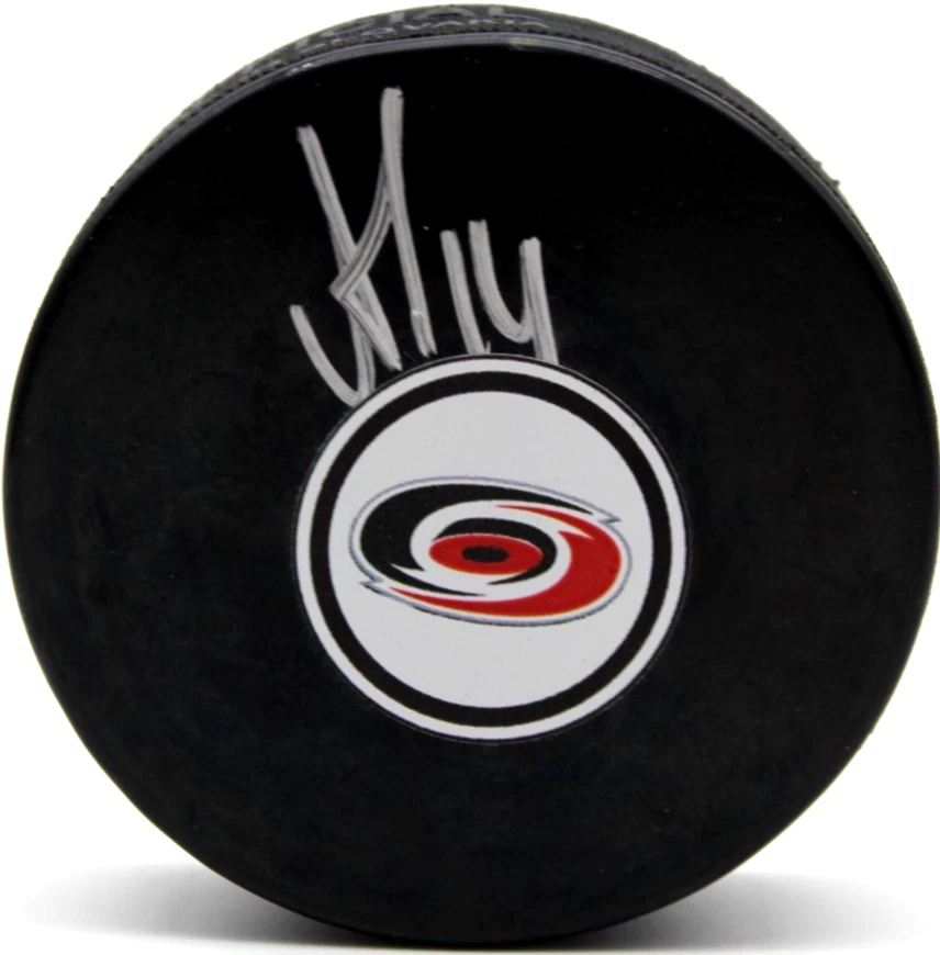 Andrei Svechnikov Signed Carolina Hurricanes Logo Puck w/Beckett COA BW54121