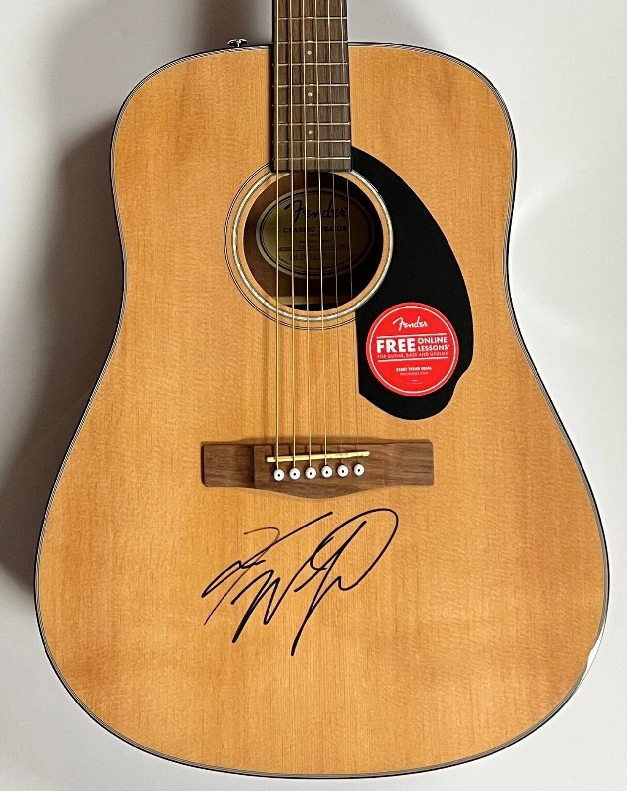 Koe Wetzel JSA Signed Autograph Acoustic Guitar Fender