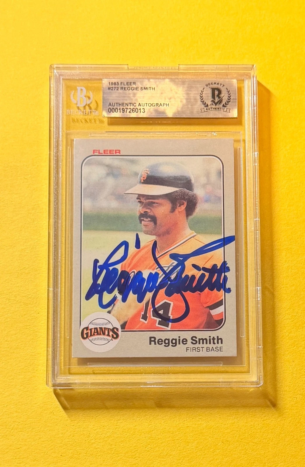 1983 FLEER REGGIE SMITH #272 SIGNED AUTO CARD BECKETT AUTHENTIC GIANTS