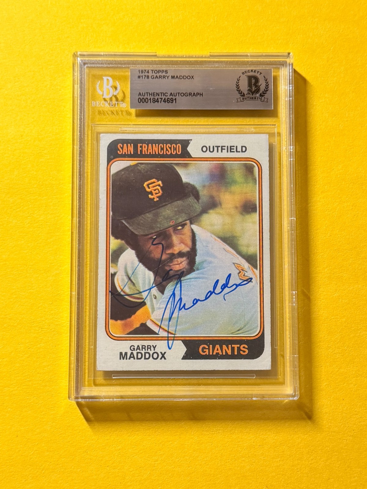 1974 TOPPS GARRY MADDOX #178 SIGNED AUTO CARD BECKETT AUTHENTIC GIANTS