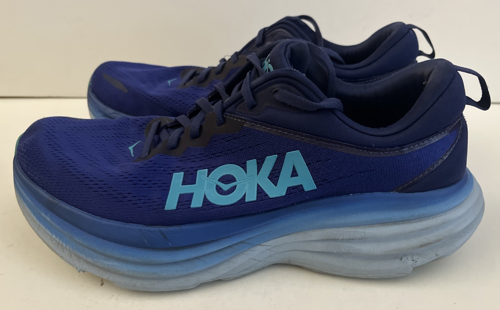 Men's, HOKA, One One, Bondi 8, Blue Nylon, Shoes, Size 11 D