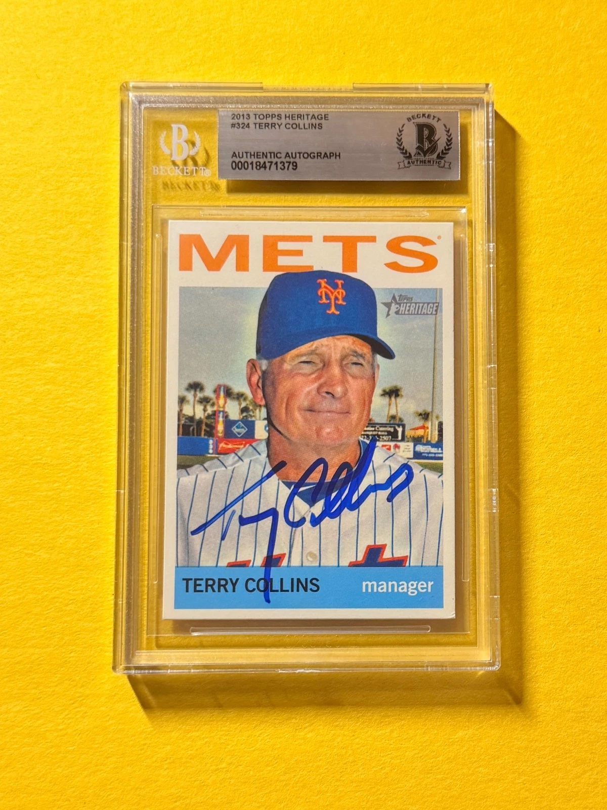 2013 TOPPS HERITAGE TERRY COLLINS #324 SIGNED AUTO CARD BECKETT AUTHENTIC