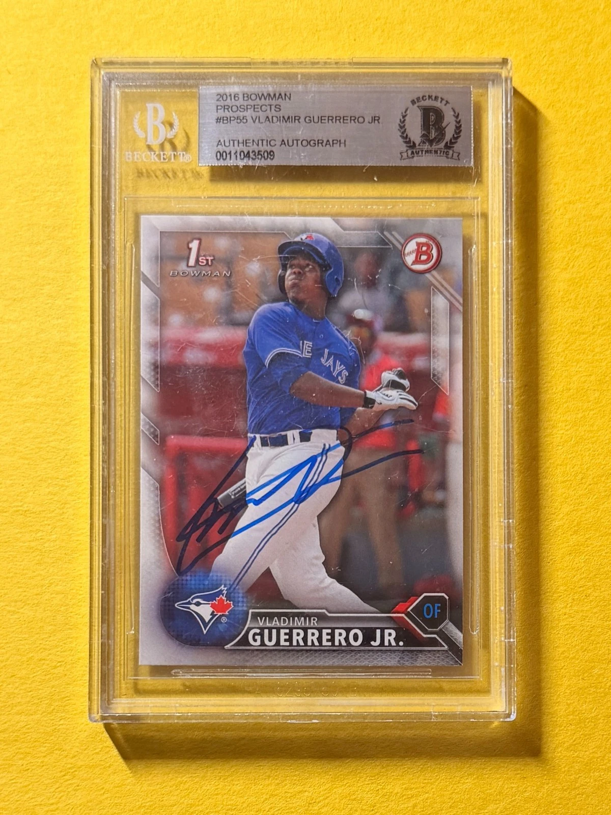 2016 BOWMAN VLADIMIR GUERRERO JR #BP-55 SIGNED AUTO CARD BECKETT AUTH 1ST BOWMAN