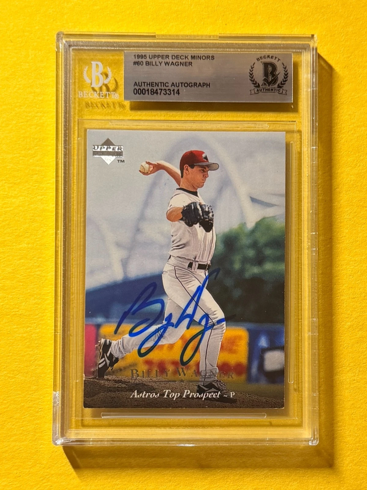 1995 UPPER DECK MINORS BILLY WAGNER #60 SIGNED AUTO CARD BECKETT AUTH