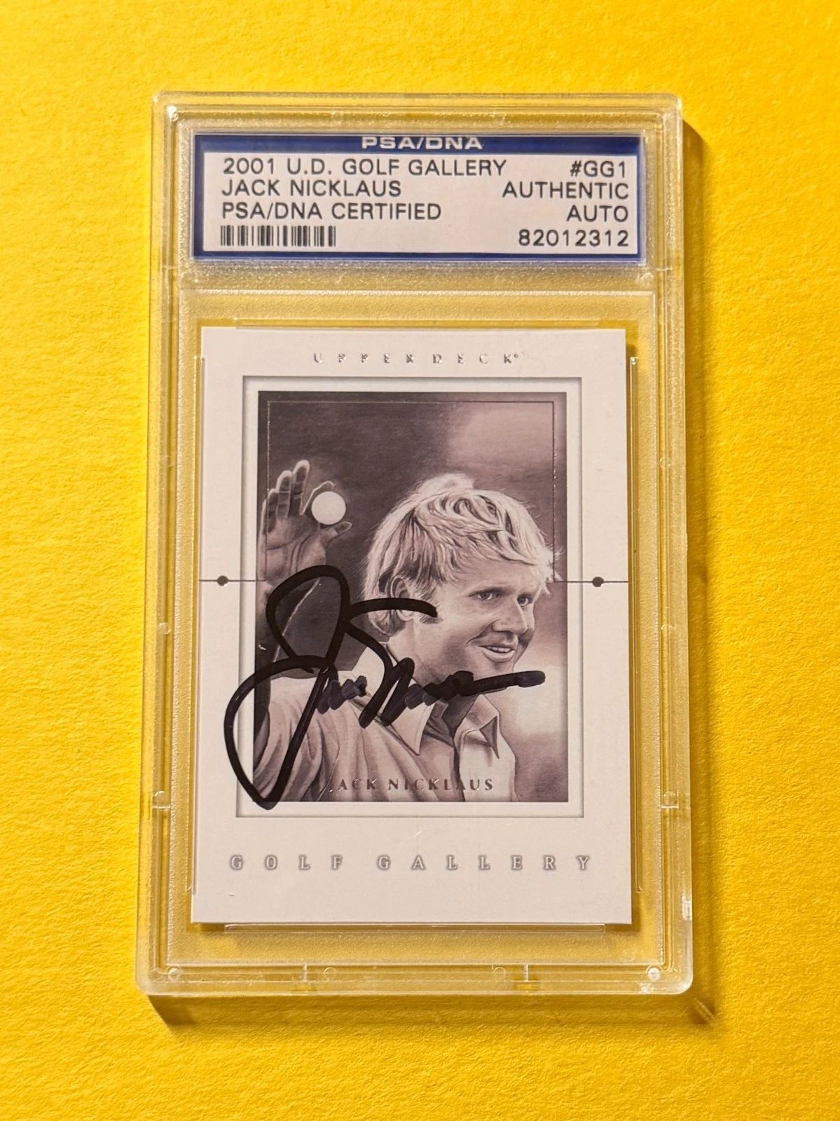 2001 UPPER DECK GOLF GALLERY JACK NICKLAUS #GG1 SIGNED AUTO CARD PSA/DNA CERT
