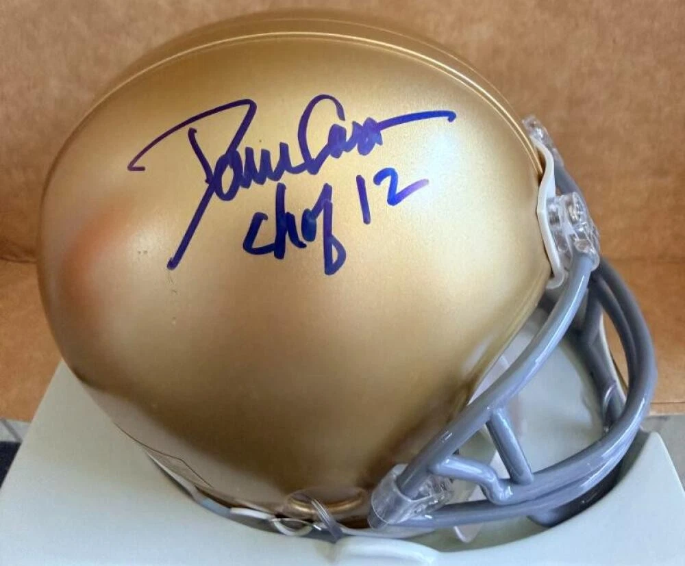 DAVE CASPER NOTRE DAME CHOF 12 SIGNED MINI HELMET BECKETT AUTH
