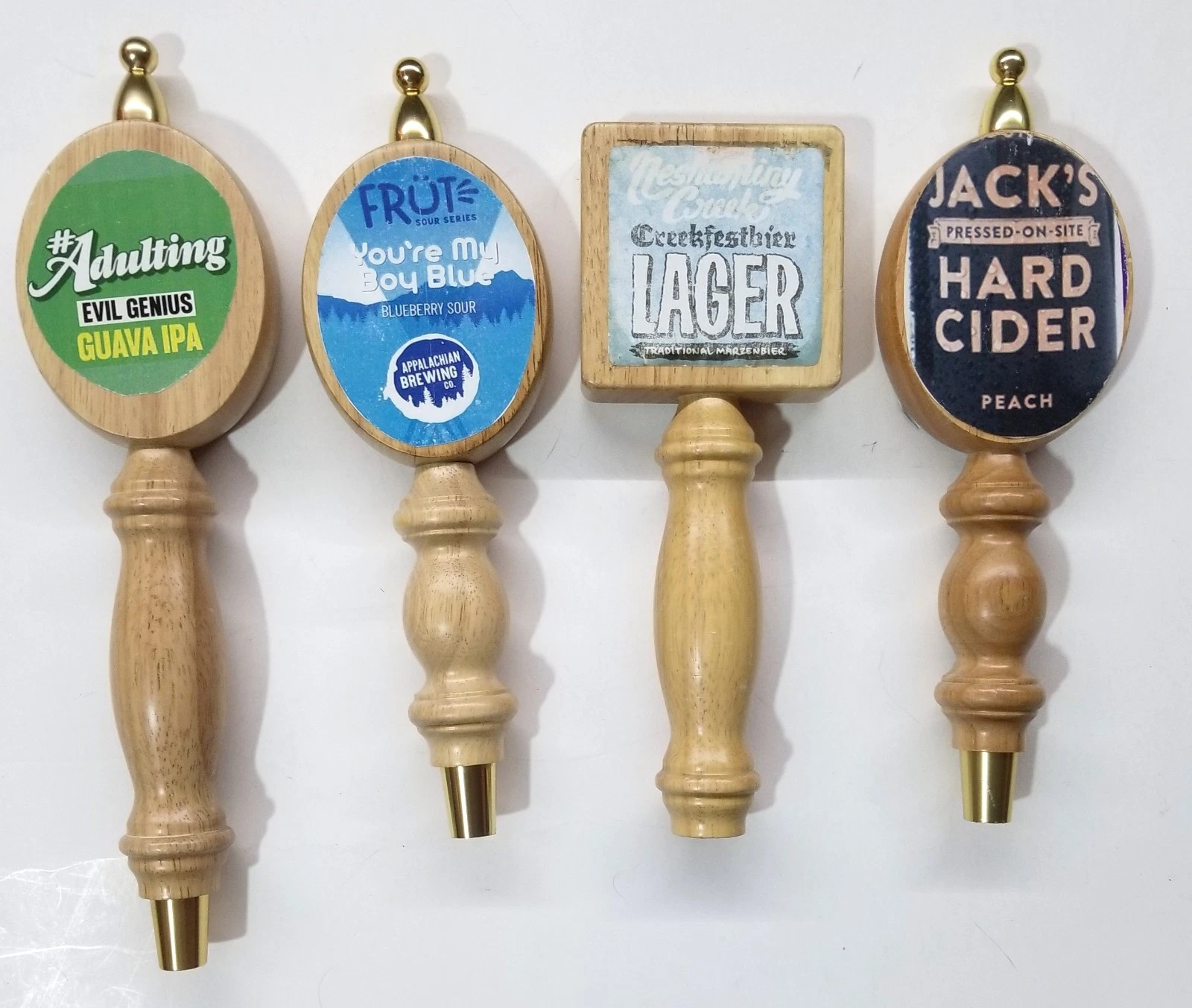 Mixed Craft Beer & Cider Tap Handle Lot - Evil Genius, Jack's, Neshaminy (4ct)