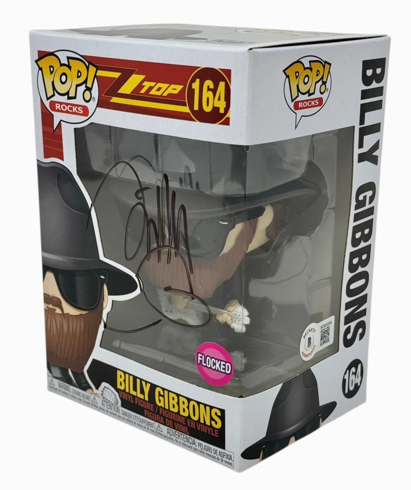 Billy Gibbons ZZ Top Signed Autograph Funko Pop Rocks 164 Figure Beckett BAS COA