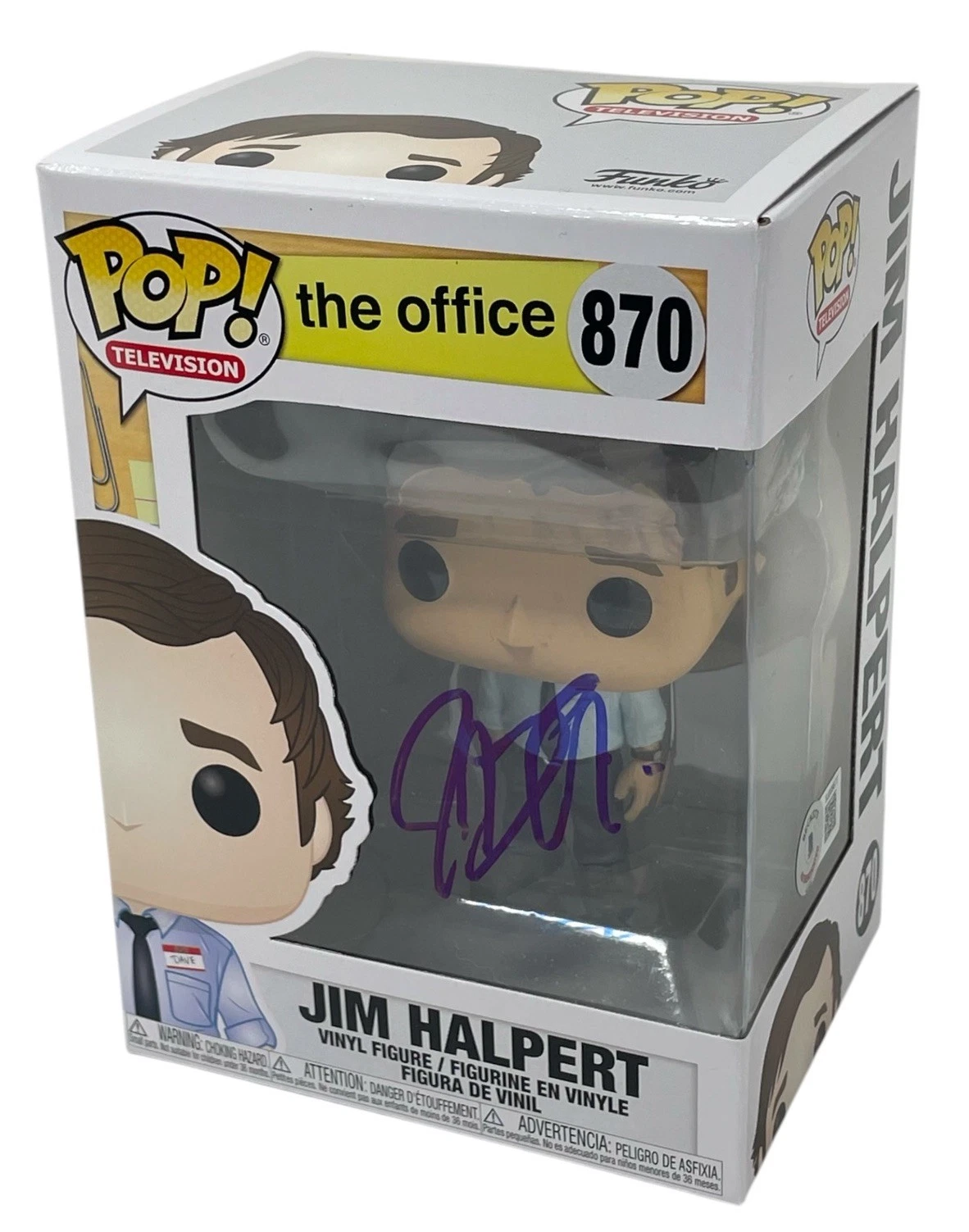 John Krasinski Signed Jim Halpert Funko Pop The Office 870 Autograph Beckett COA
