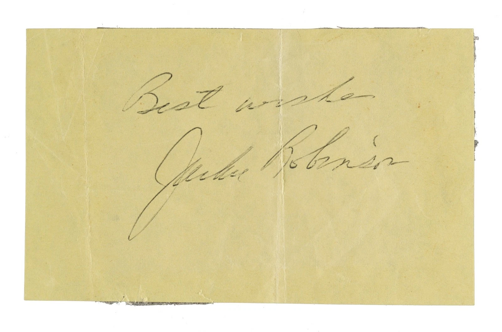 Jackie Robinson Signed 3x5 Album Page Brooklyn Dodgers HOF JSA LOA