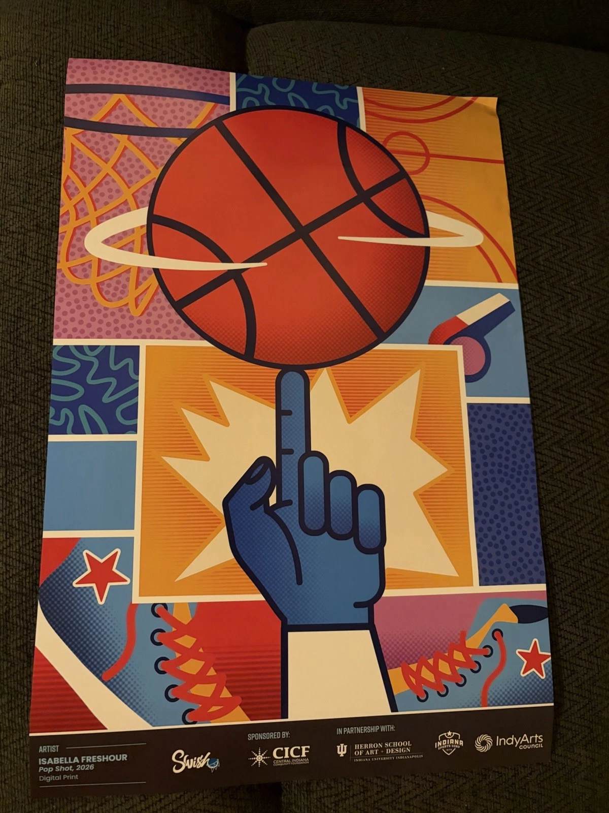 2026 Poster Indianapolis Final Four Unsigned Michigan Wins Over UConn Artwork