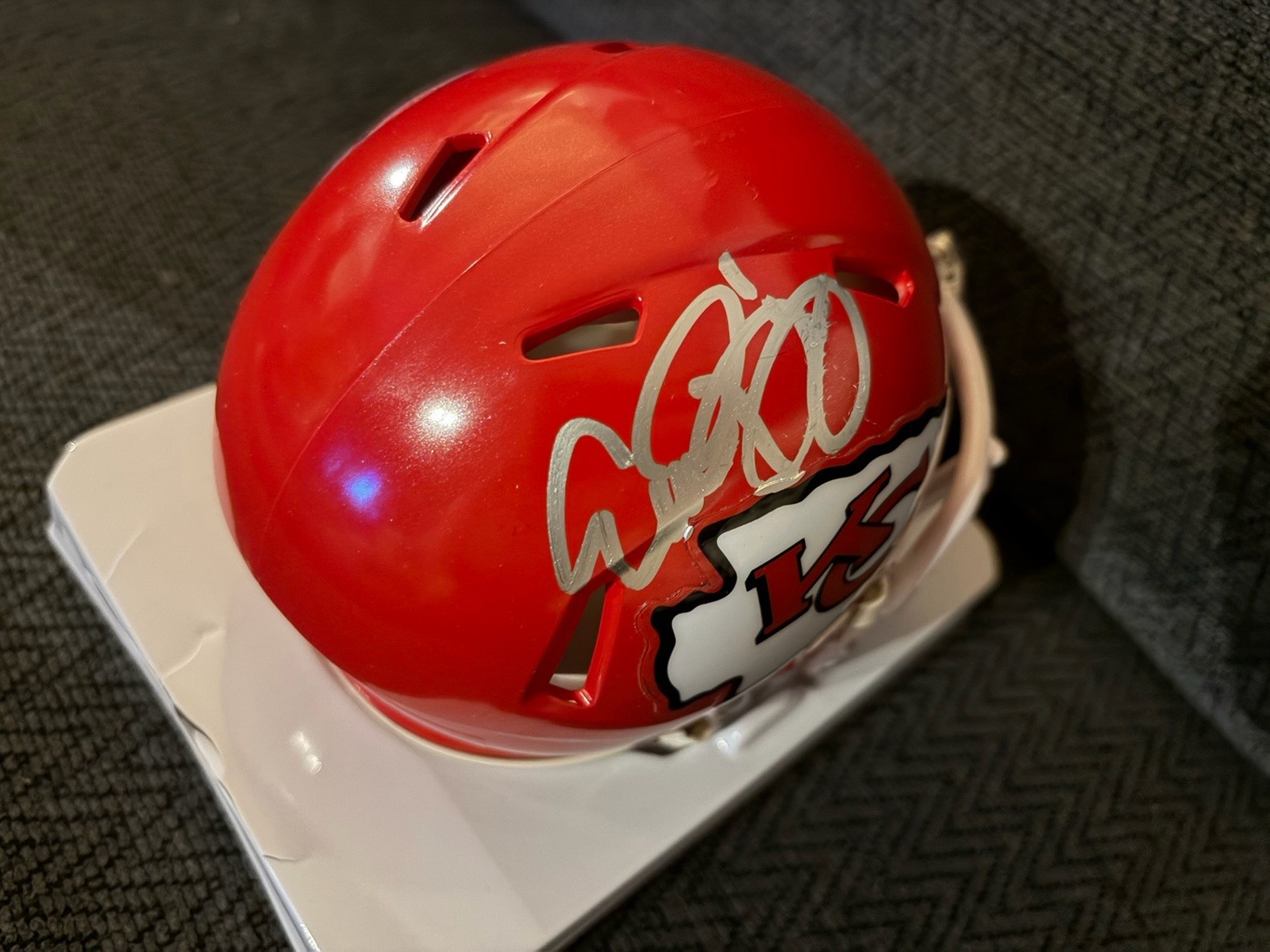 Eric Bienemy Signed Kansas City Chiefs Mini Helmet Autographed