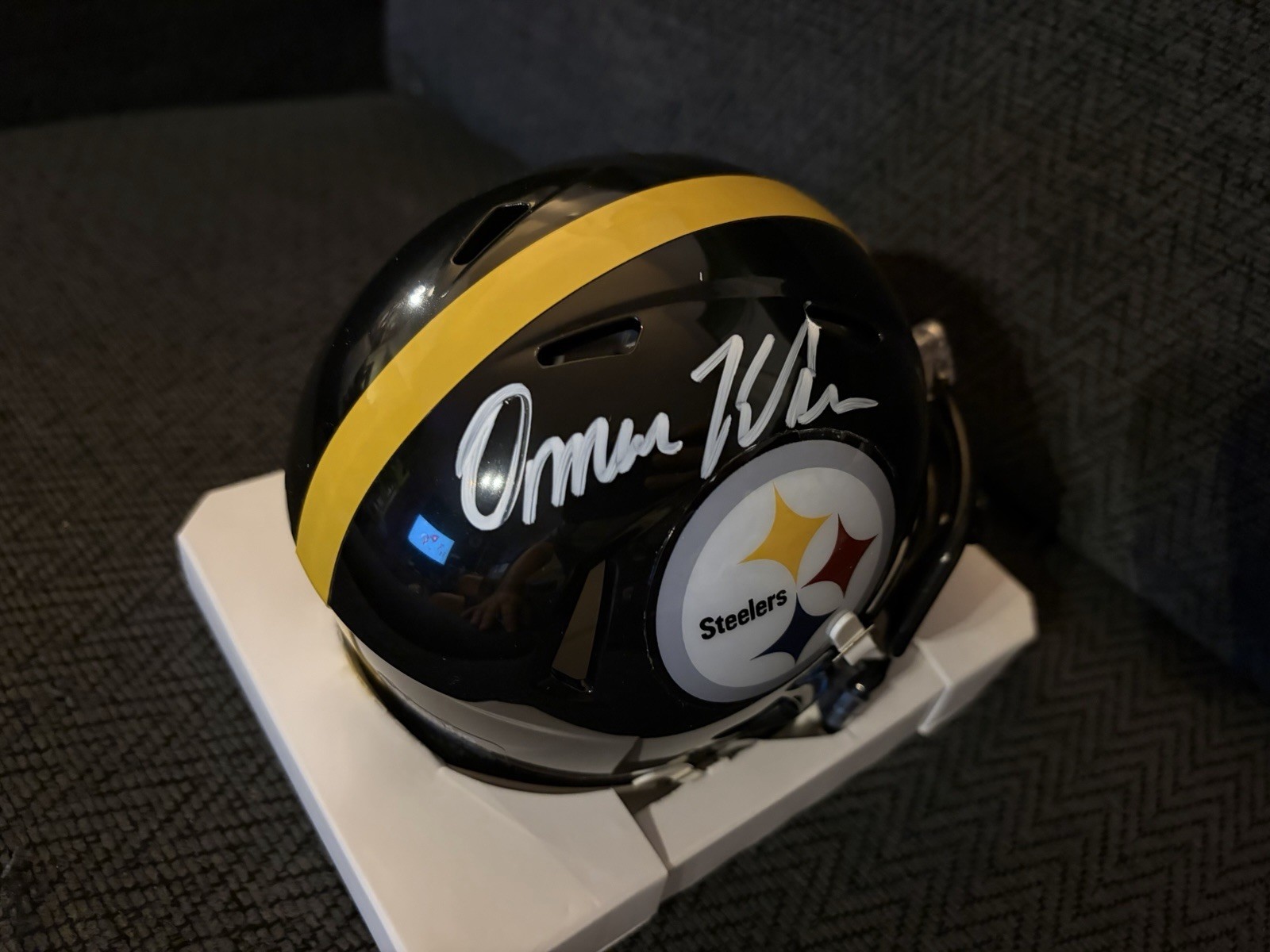 Omar Khan Signed Mini Helmet Pittsburgh Steelers Autographed