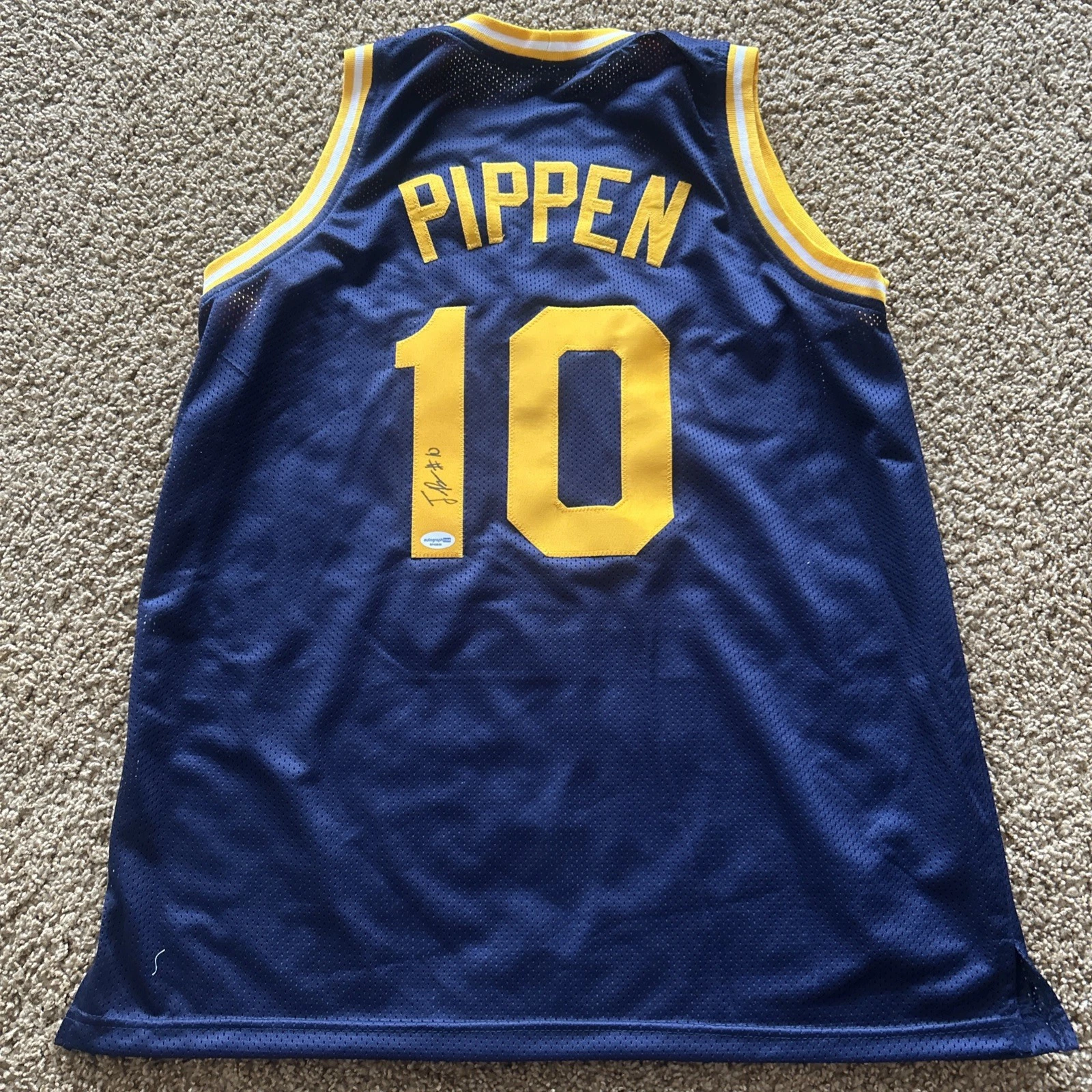 CAL GOLDEN BEARS- JUSTIN PIPPEN SIGNED AUTOGRAPH JERSEY ACOA BASKETBALL