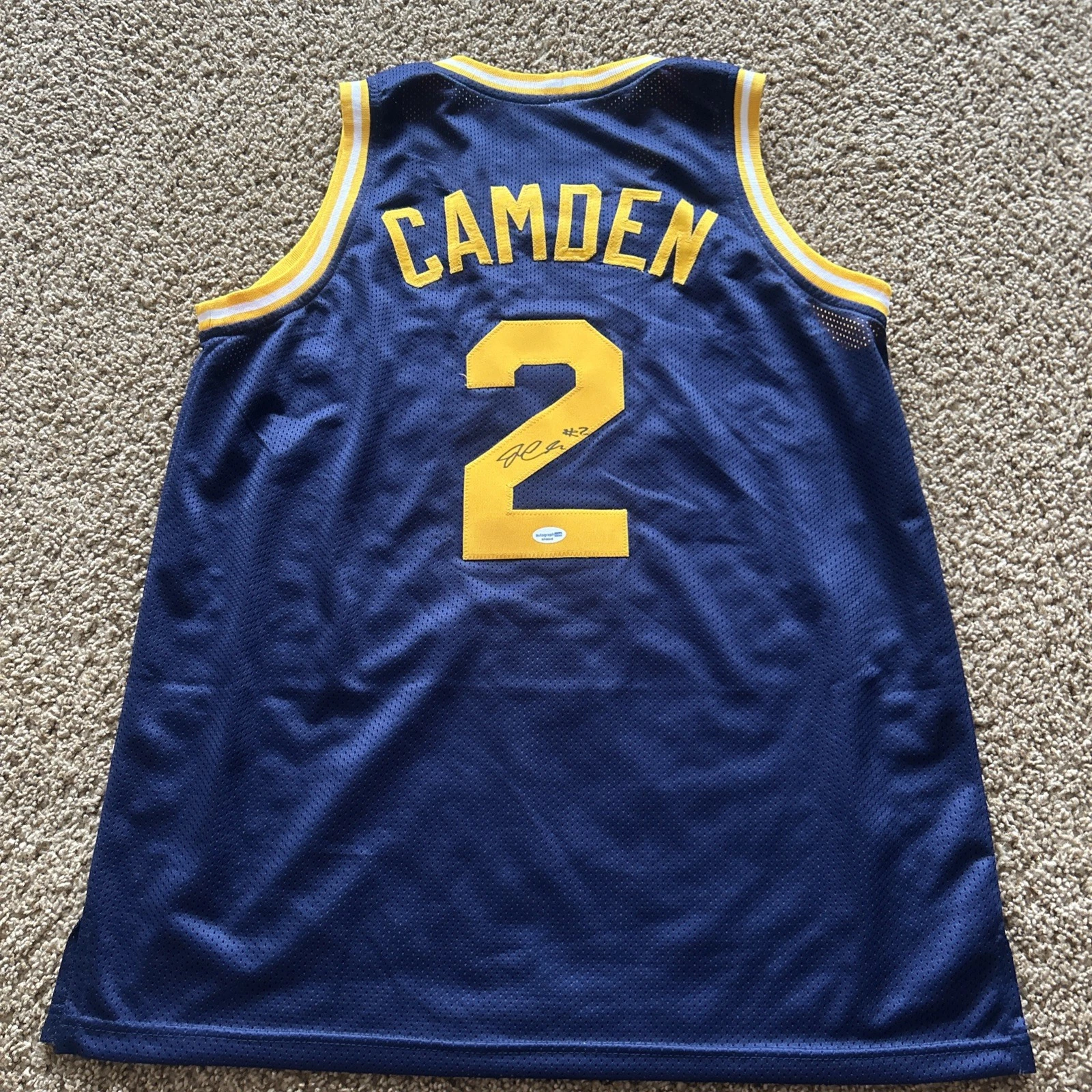 CALIFORNIA GOLDEN BEARS- JOHN CAMDEN SIGNED AUTOGRAPH JERSEY ACOA BASKETBALL