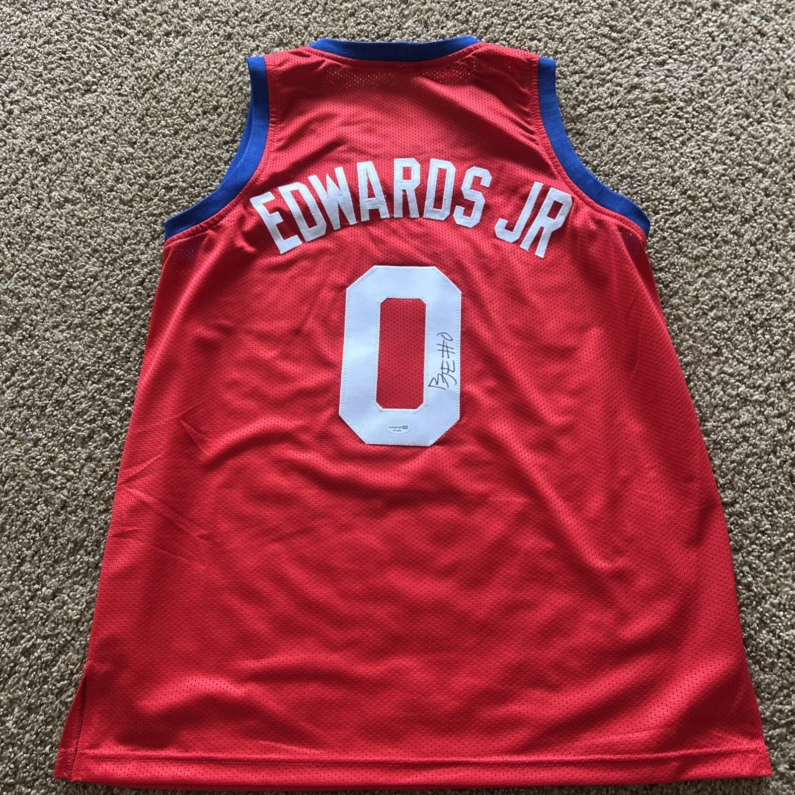 SMU MUSTANGS- BJ EDWARDS JR SIGNED AUTOGRAPH JERSEY ACOA BASKETBALL