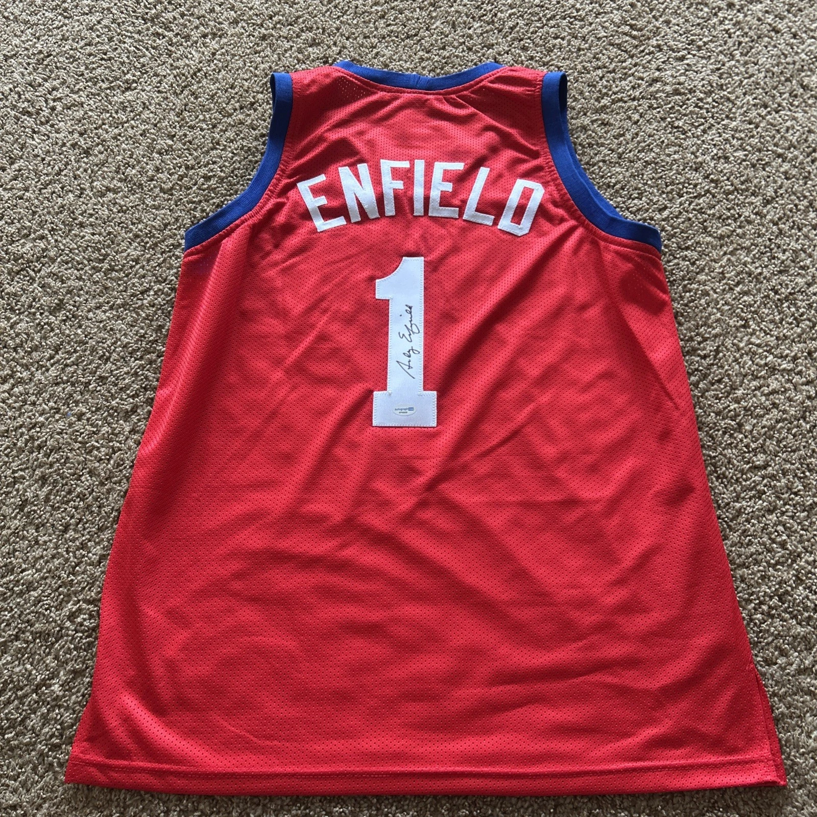 SMU MUSTANGS- ANDY ENFIELD SIGNED AUTOGRAPH JERSEY ACOA BASKETBALL COACH