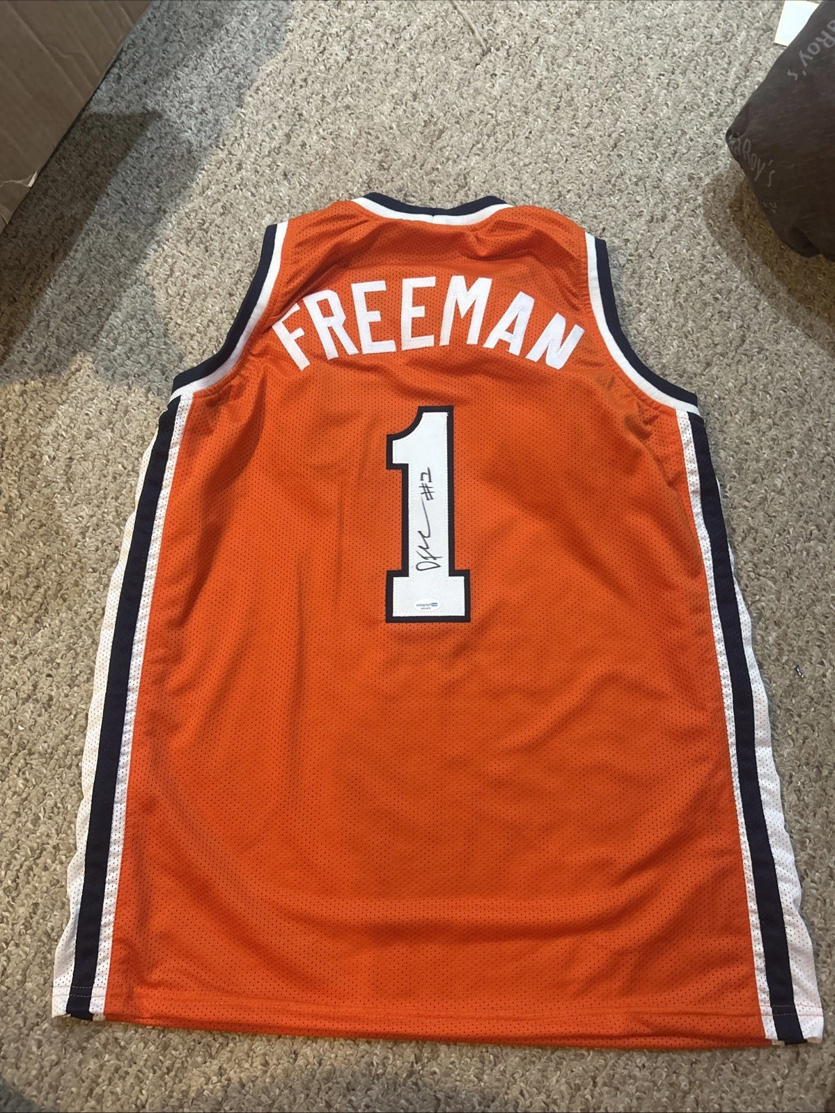SYRACUSE ORANGE- DONNIE FREEMAN SIGNED AUTOGRAPH JERSEY ACOA BASKETBALL