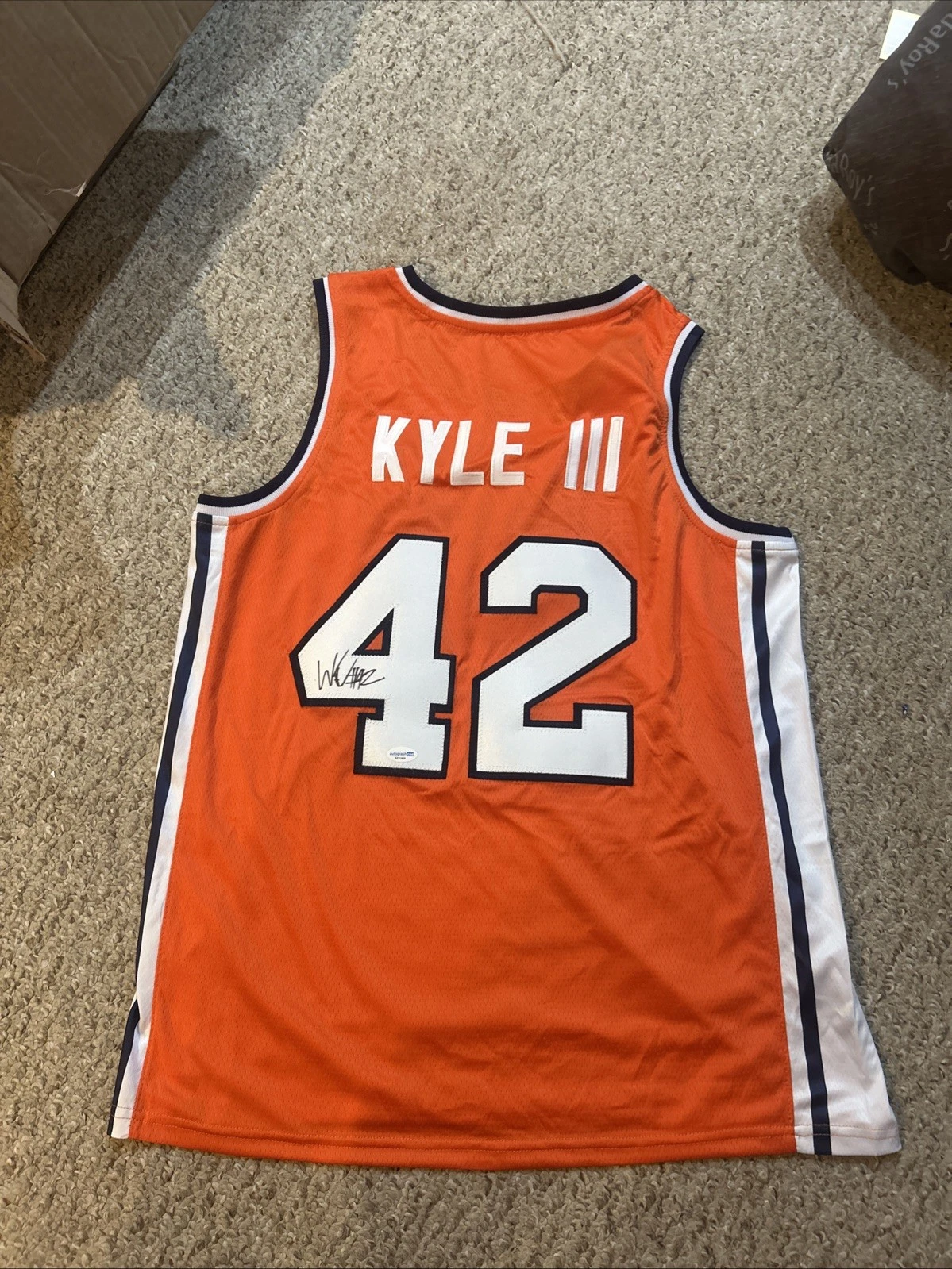 SYRACUSE ORANGE- WILLIAM KYLE III SIGNED AUTOGRAPH JERSEY ACOA BASKETBALL