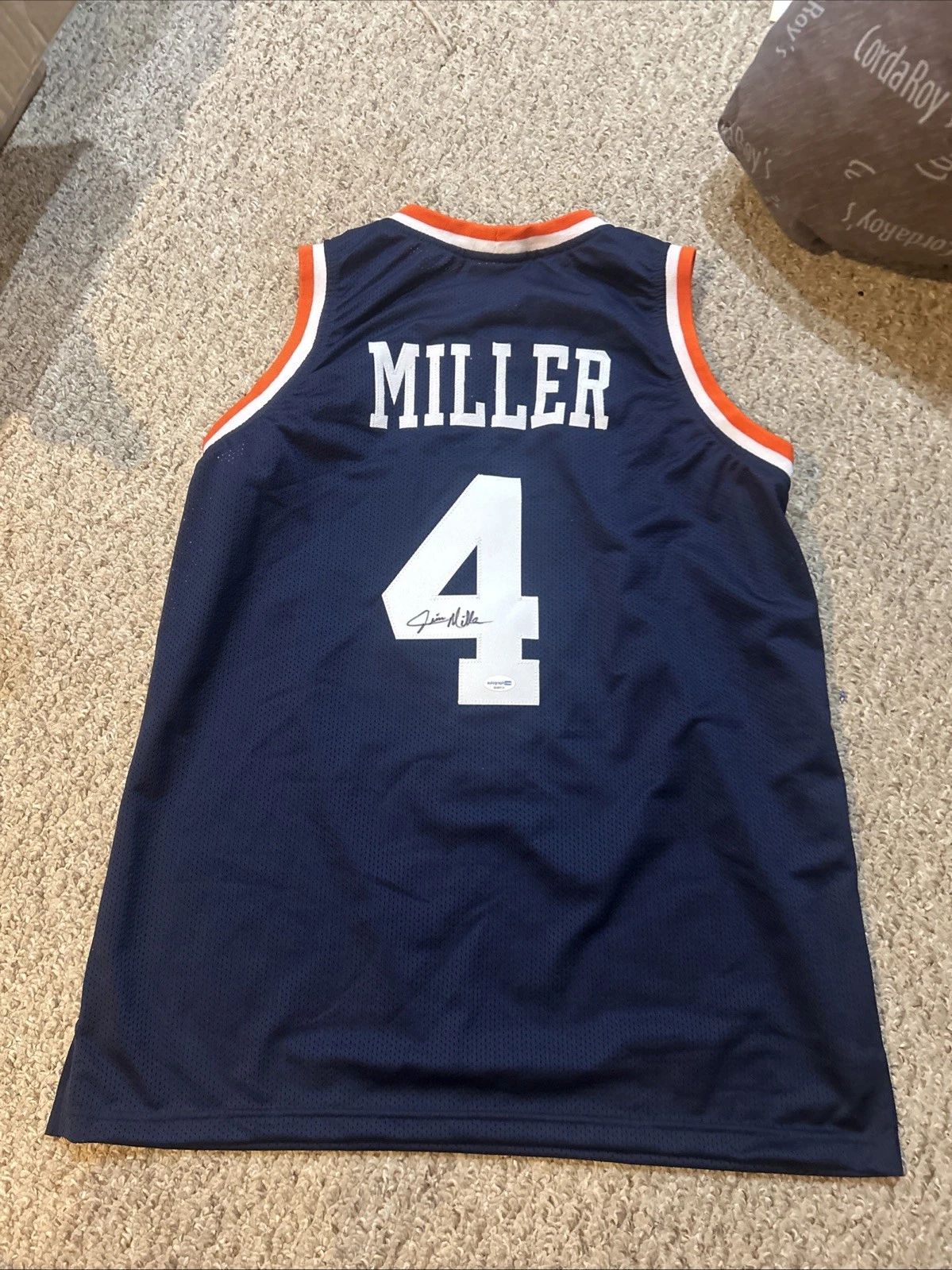 VIRGINIA CAVALIERS- JIM MILLER SIGNED AUTOGRAPH JERSEY ACOA BASKETBALL