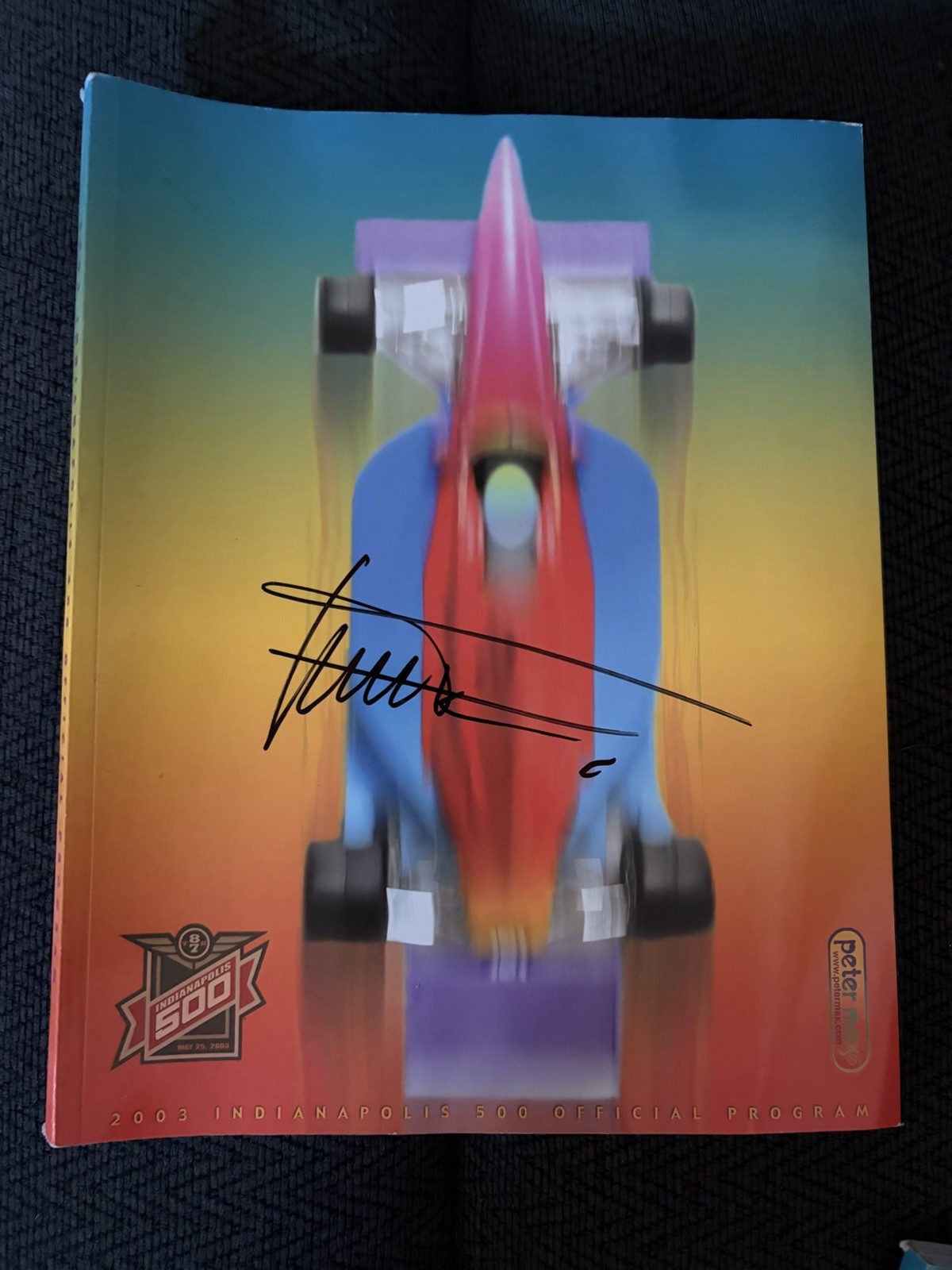 2003 Indy 500 Program Signed By Winner Gil De Ferran Autographed