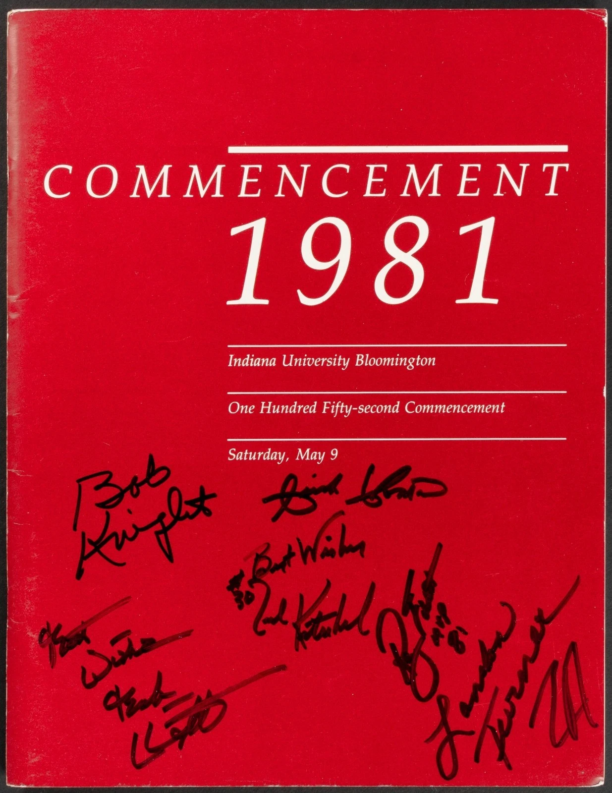 1981 Indiana Hoosiers Champion Team Signed Program Bob Knight Thomas PSA/DNA LOA