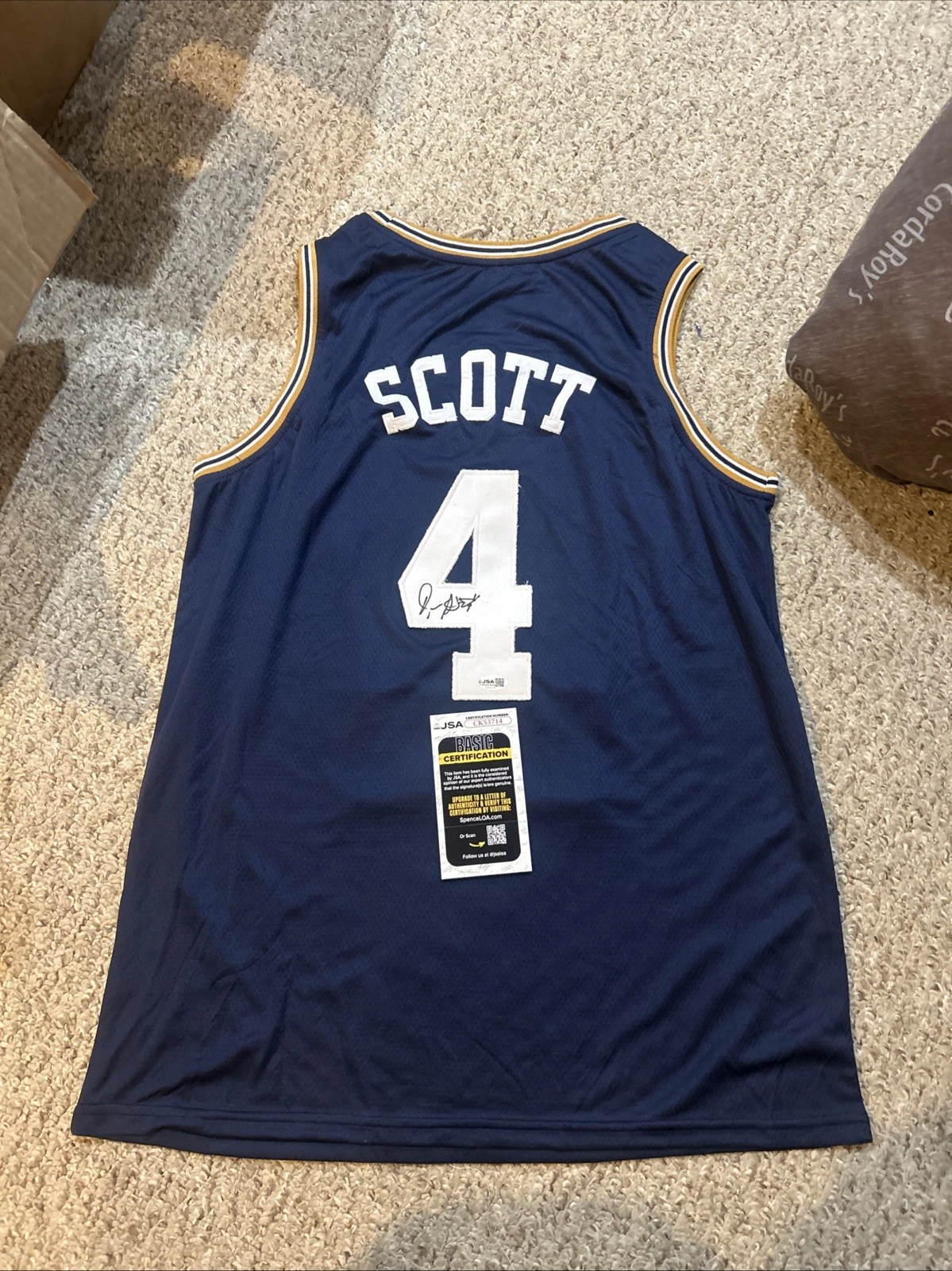 GEORGIA TECH YELLOW JACKETS- DENNIS SCOTT SIGNED AUTOGRAPH JERSEY JSA COA NBA