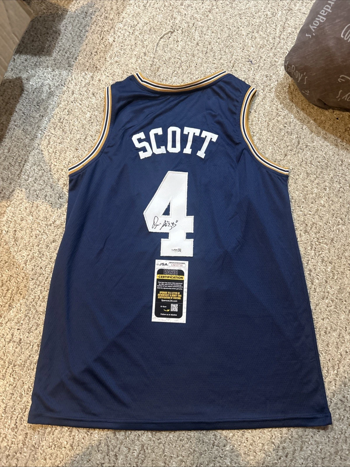 GEORGIA TECH YELLOW JACKETS- DENNIS SCOTT SIGNED AUTOGRAPH JERSEY JSA COA NBA