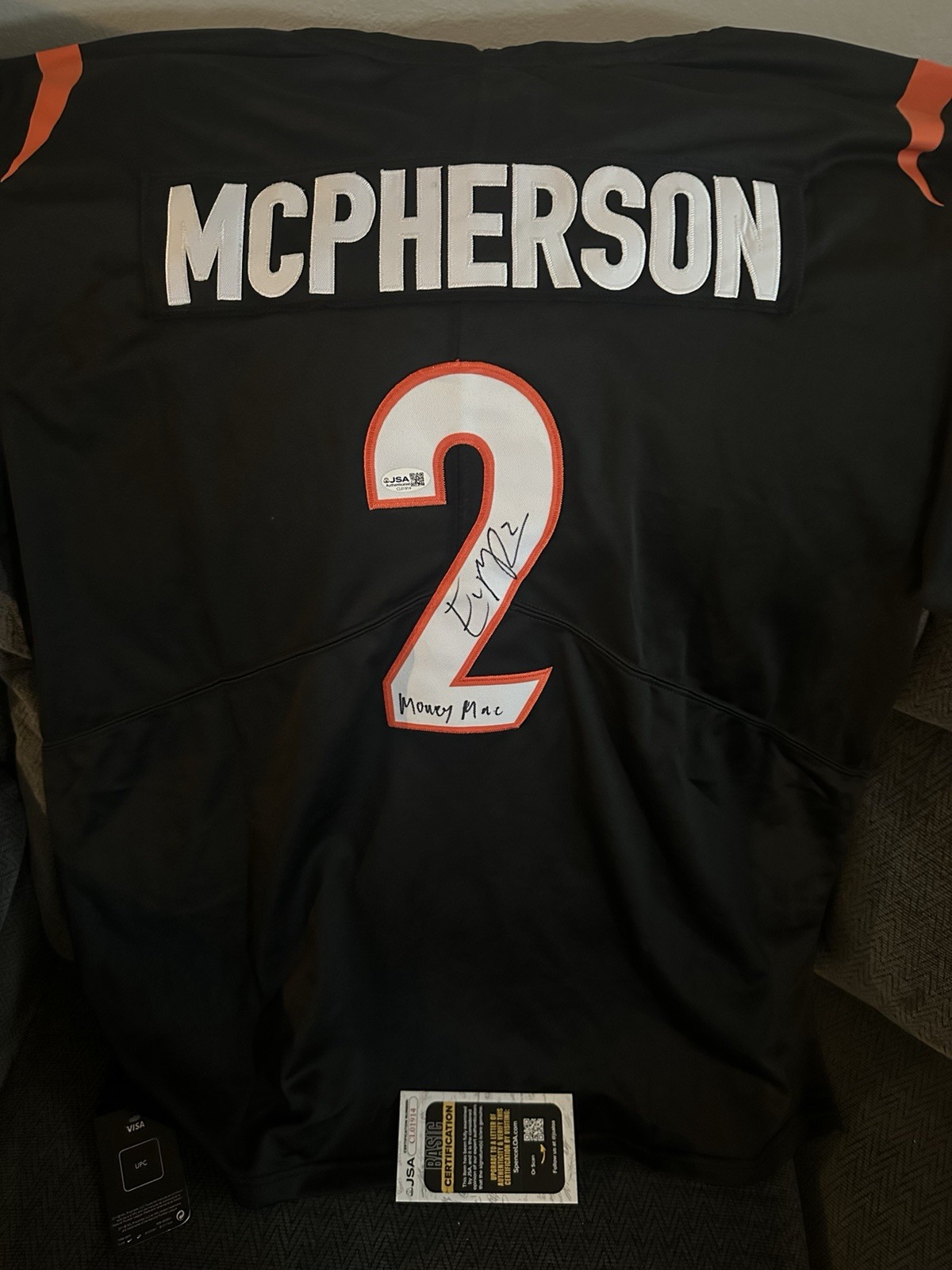 Evan McPherson SIGNED Bengals Jersey Stitched XL JSA Authentication COA