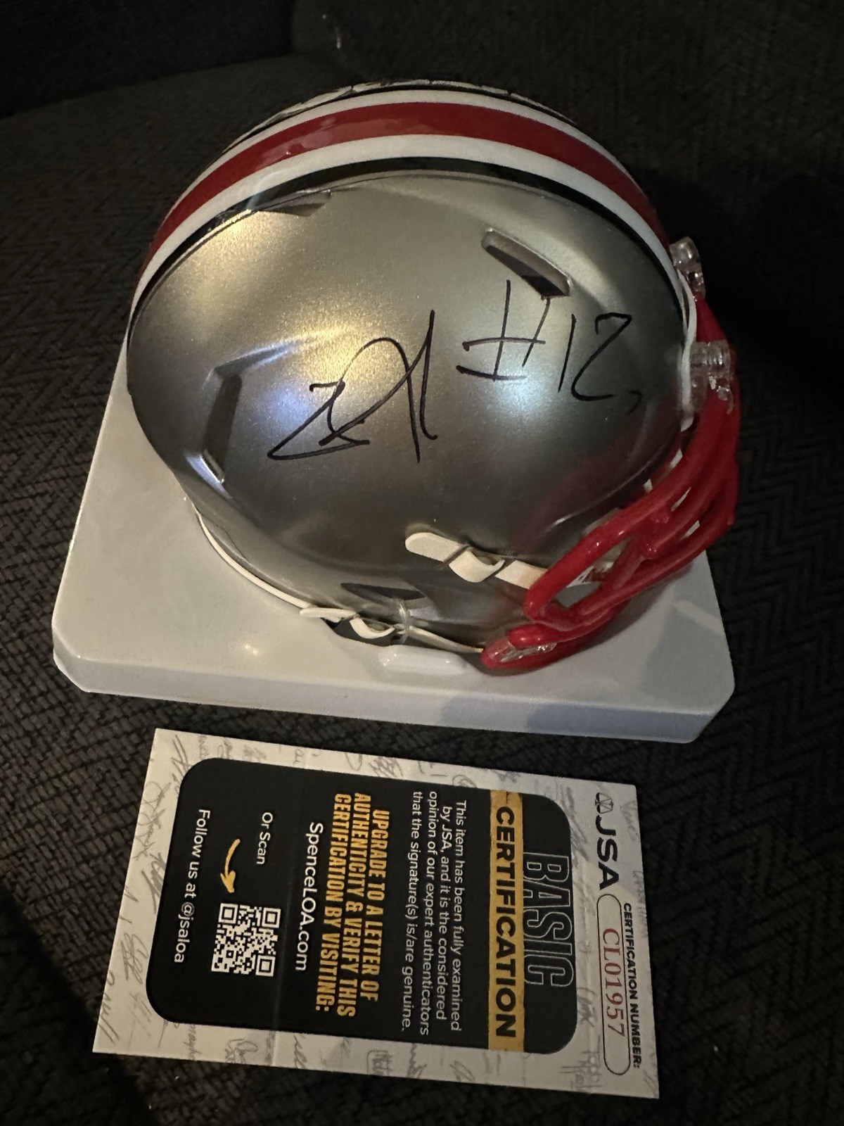 Chris Henry Jr Signed Mini Helmet Ohio State Buckeyes JSA Authentication COA