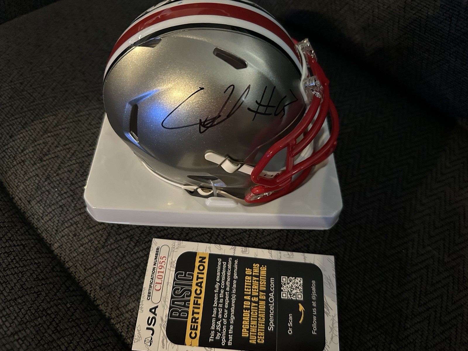 Chris Henry Jr Signed Mini Helmet Ohio State Buckeyes JSA Authentication COA