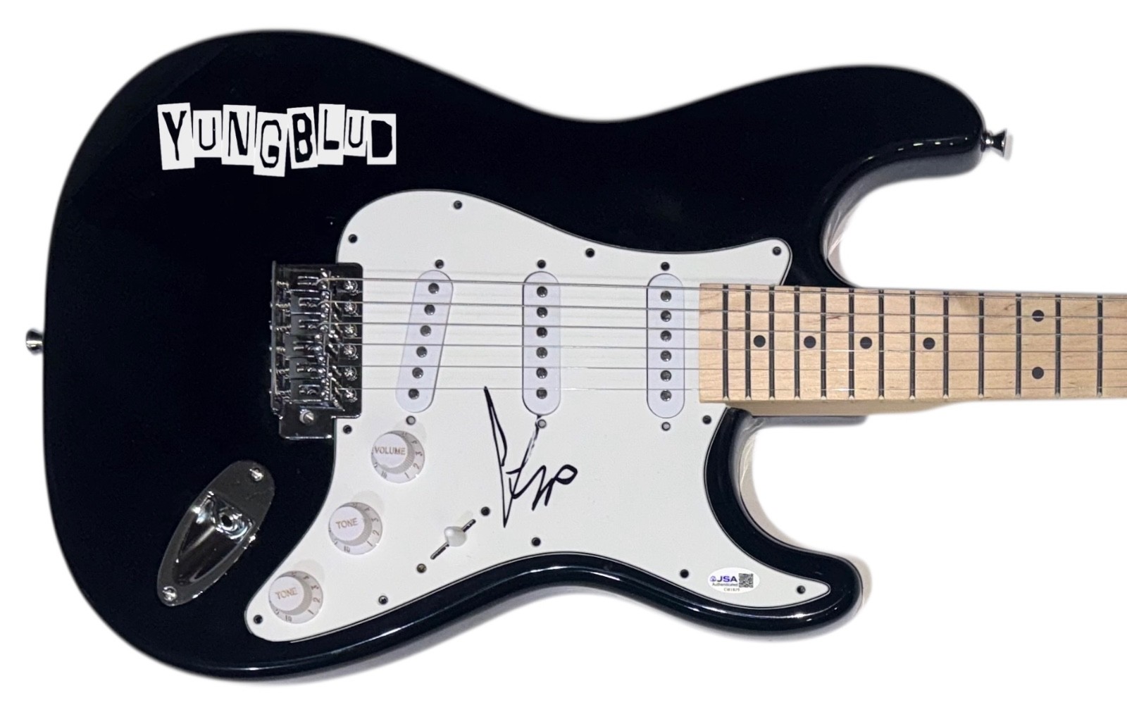 Yungblud Signed Autograph Electric Guitar Weird! Idols Singer Musician JSA COA